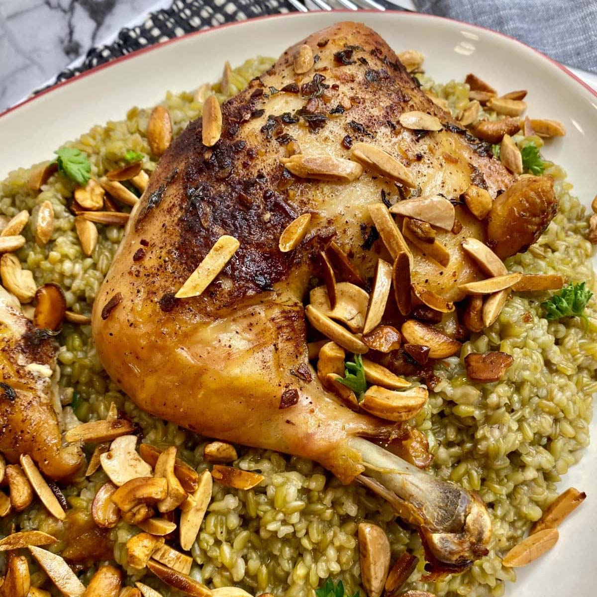 Freekeh with chicken 